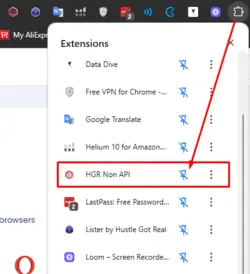 Pin extension to browser